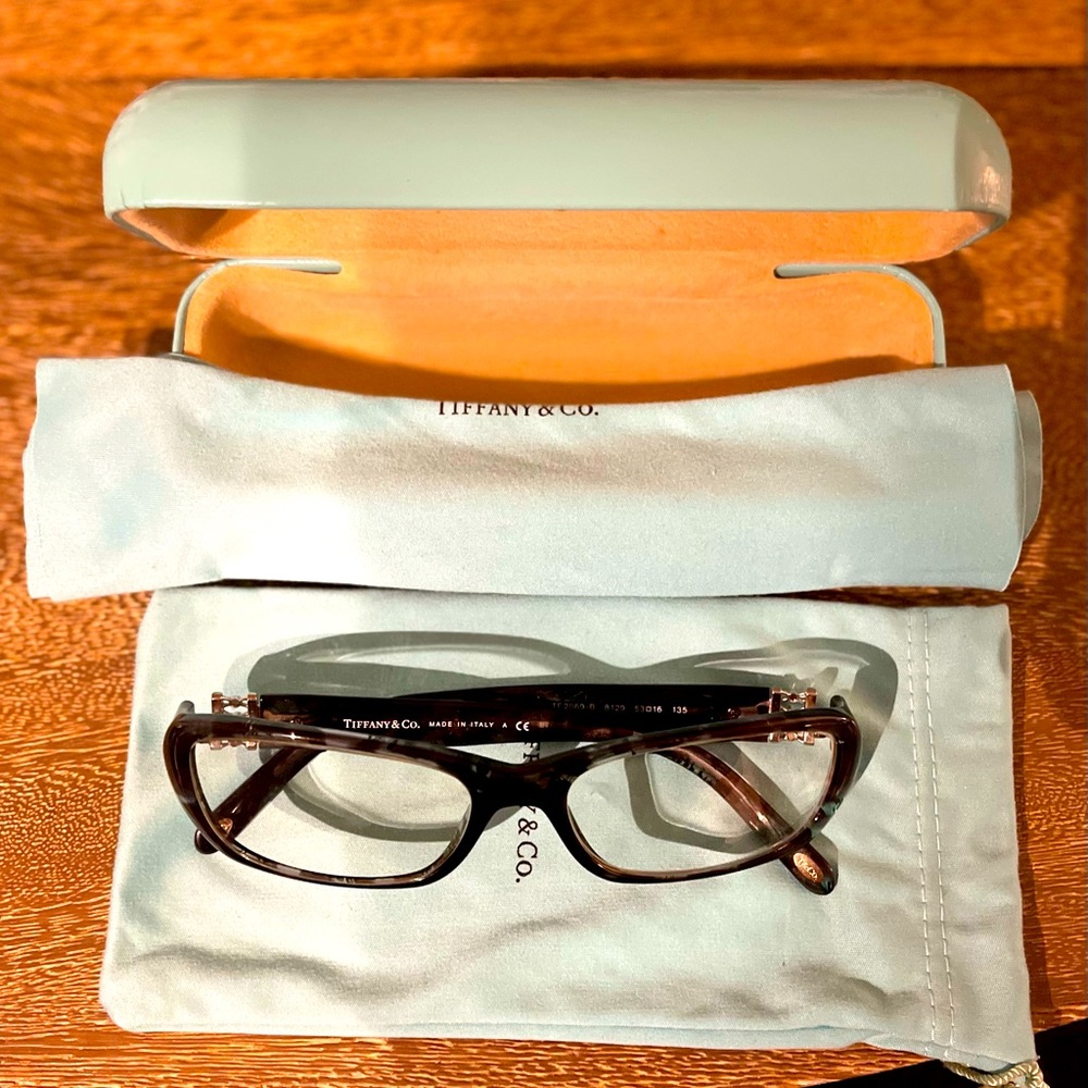 TIFFANY & Co. TF 2069-B 8129 GREY TURQUOISE EYEGLASSES 51-16-135 B29mm Italy